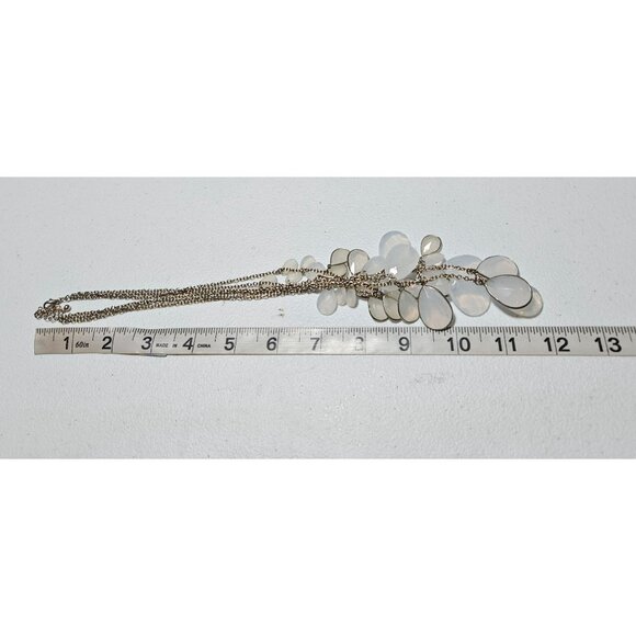 Opal Teardrop Layered Bib Necklace Multi Strand Statement Fashion Jewelry Women - Picture 4 of 5